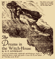 Ilustracin interior para "The Dreams in the Witch House" (1933) obra de J. M. Wilcox.